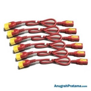 APC Power Cord Kit (6 ea), Locking, C13 TO C14, 0.6m, Red (AP8702S-WWX340)