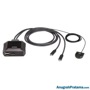 ATEN 2-Port 4K DisplayPort USB-C Cable KVM Switch with Remote Port Selector (US3312)
