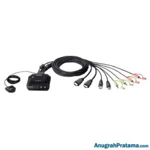 ATEN 2-Port USB 4K HDMI Cable KVM Switch with Remote Port Selector (CS22H)