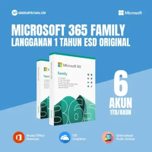 MICROSOFT 365 Family Langganan 1 Tahun ESD Original